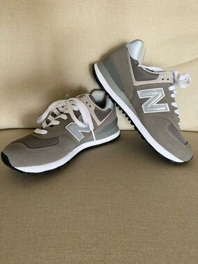 New Balance 574 Taupe and White Lifestyle Sneakers
